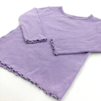 Ribbed Purple Long Sleeve Top - Girls 9-12 Months