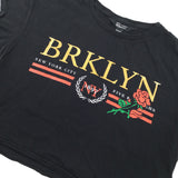 'Brklyn' Black Cropped T-Shirt - Girls 12-13 Years