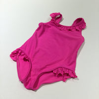 Hot Pink Swimming Costume with Frill Detail - Girls 18-24 Months