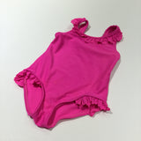 Hot Pink Swimming Costume with Frill Detail - Girls 18-24 Months