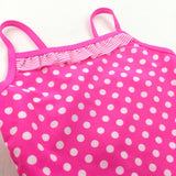 Spotty Neon Pink Swimming Costume - Girls 18-24 Months