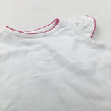 White & Pink T-Shirt - Girls Newborn