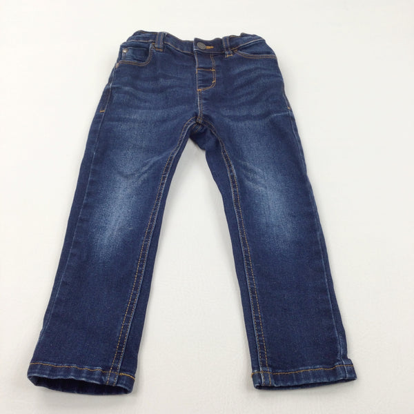 Dark Blue Denim Jeans with Adjustable Waistband - Boys 2-3 Years