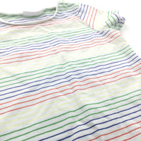Colourful Striped White T-Shirt - Boys 0-3 Months