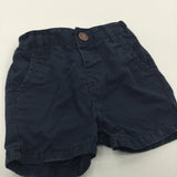 Navy Chino Shorts with Adjustable Waistband - Boys 12-18 Months