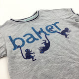 'Baker' Monkeys Blue & Grey T-shirt - Boys 12-18 Months