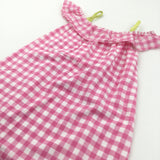 Pink & White Checked Cotton Sun Dress - Girls 8-9 Years