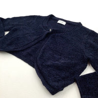 Glittery Navy Knitted Cardigan - Girls 12-18 Months