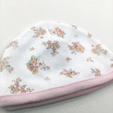 Flowers Pink & White Jersey Hat - Girls Newborn