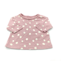 Cream & Pink Spotty Long Sleeve Top - Girls Tiny Baby