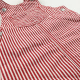 Striped Denim Red & White Dungaree Dress - Girls 12-18 Months