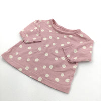 Cream & Pink Spotty Long Sleeve Top - Girls Tiny Baby