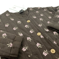 **NEW** Flowers Brown & Pink Jacket - Girls 12-18 Months