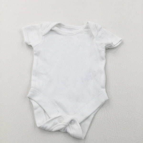 White Short Sleeve Bodysuit - Boys/Girls Tiny Baby