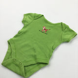 'My Favourite Tiger' Green Short Sleeve Bodysuit - Boys Newborn