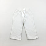 'Petit Angel' Wide Leg White Joggers - Girls 12-18 Months