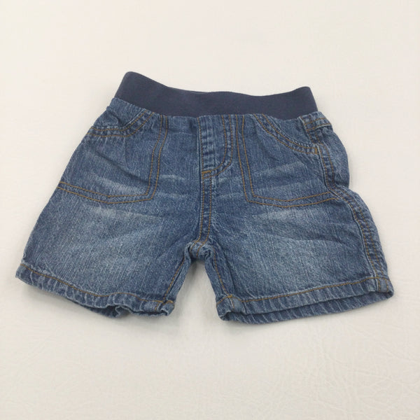 Mid Blue Lightweight Denim Shorts - Boys 0-3 Months