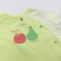 'I'm Sweeter Than You' Fruit Yellow & White Jersey Romper - Boys/Girls 0-3 Months