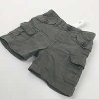 **NEW** Dark Green Cotton Cargo Shorts - Boys 0-3 Months