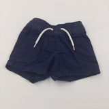 Navy Cotton Shorts - Boys 0-3 Months