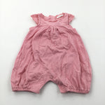 Pink Jersey Romper with Broderie Sleeves - Girls 0-3 Months