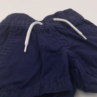 Navy Cotton Shorts - Boys 0-3 Months