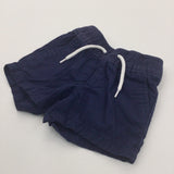 Navy Cotton Shorts - Boys 0-3 Months