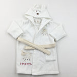 'I Love Ewe' Sheep Embroidered White Dressing Gown - Boys 18-24 Months