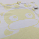 Duck Pale Yellow & White Jersey Short Romper - Boys 0-3 Months