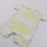 Duck Pale Yellow & White Jersey Short Romper - Boys 0-3 Months