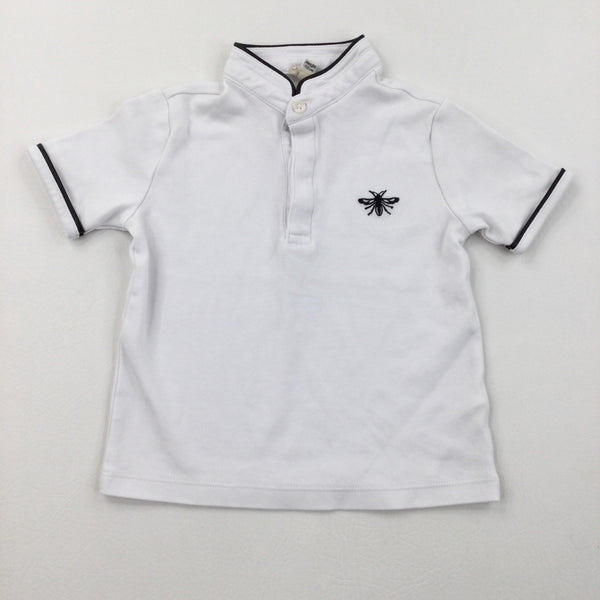 White Short Sleeve Polo Shirt - Boys 18-24 Months