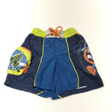 Miles From Tomorrowland Navy, Yellow & Blue Swimming Shorts - Boys 2-3 Years
