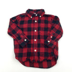 Checked Red & Black Long Sleeve Shirt - Boys 18-24 Months