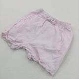 Pale Pink Lightweight Jersey Shorts with Frilly Hems - Girls 0-3 Months