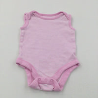 Pink Striped Sleeveless Bodysuit - Girls 0-3 Months