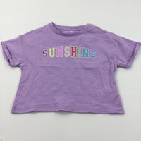 'Sunshine' Lilac Belly Top T-Shirt - Girls 7-8 Years