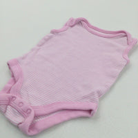 Pink Striped Sleeveless Bodysuit - Girls 0-3 Months