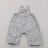 Spotty Grey Lightweight Cotton Dungarees - Girls 0-3 Months