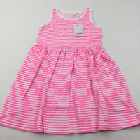 **NEW** Pink & White Striped Jersey Sun Dress - Girls 7-8 Years