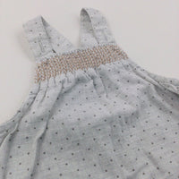 Spotty Grey Lightweight Cotton Dungarees - Girls 0-3 Months