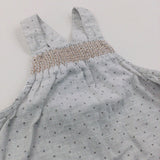 Spotty Grey Lightweight Cotton Dungarees - Girls 0-3 Months