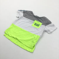 '#Awesome' Neon Yellow, White & Grey T-Shirt - Boys 3-6 Months