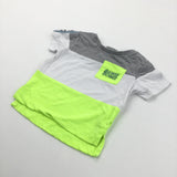 '#Awesome' Neon Yellow, White & Grey T-Shirt - Boys 3-6 Months