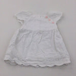 Broderie Flowers White Cotton Blouse - Girls 0-3 Months