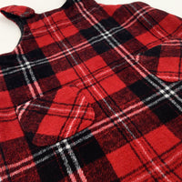 Checked Red White & Black Pinafore Dress - Girls 18-23 Months