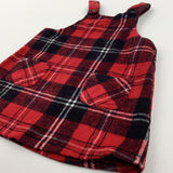 Checked Red White & Black Pinafore Dress - Girls 18-23 Months