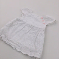 Broderie Flowers White Cotton Blouse - Girls 0-3 Months