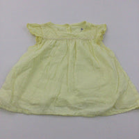 Broderie Detail Yellow Cotton Sun Dress - Girls 0-3 Months