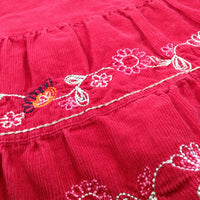 Flowers Red Cord Sleeveless Dress - Girls 18-24 Months