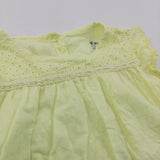 Broderie Detail Yellow Cotton Sun Dress - Girls 0-3 Months